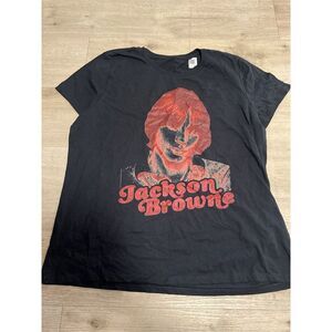 Jackson Browne Women's Size XL Black Shirt Short‎ Sleeve
